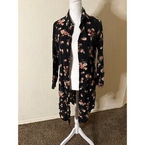 Forever 21 Long Button Up Sleeve Blouse Shirt Kimono Size S Preowned